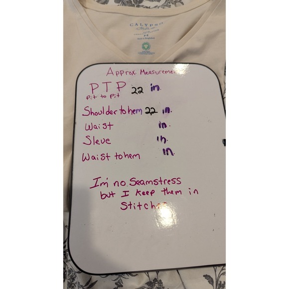 Calypso Organic Cotton‎ V-Neck T-Shirt Relaxed Fit Neutral Beige Top - Picture 6 of 6